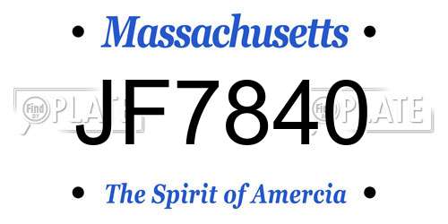 JF7840 Massachusetts License Plate