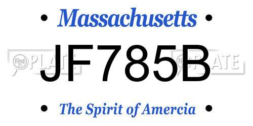 JF785B Massachusetts License Plate