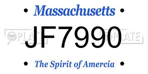 JF7990 Massachusetts License Plate