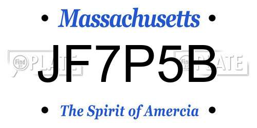 JF7P5B Massachusetts License Plate