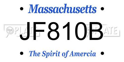 JF810B Massachusetts License Plate