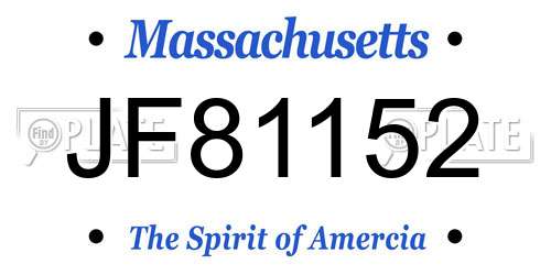 JF81152 Massachusetts License Plate