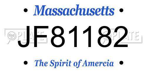 JF81182 Massachusetts License Plate