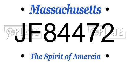 JF84472 Massachusetts License Plate