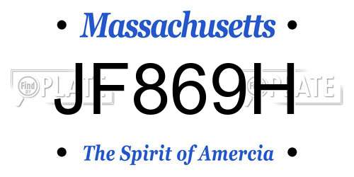 JF869H Massachusetts License Plate