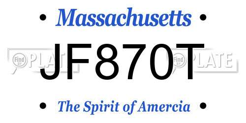 JF870T Massachusetts License Plate