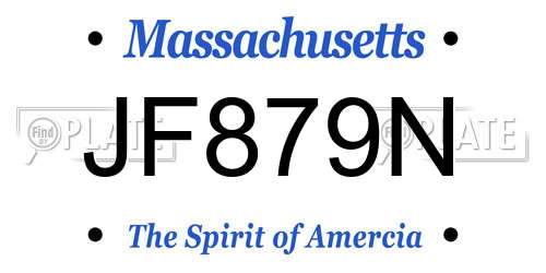 JF879N Massachusetts License Plate