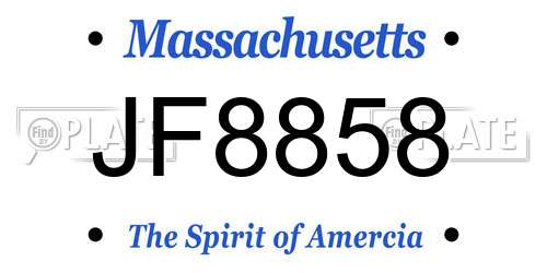 JF8858 Massachusetts License Plate