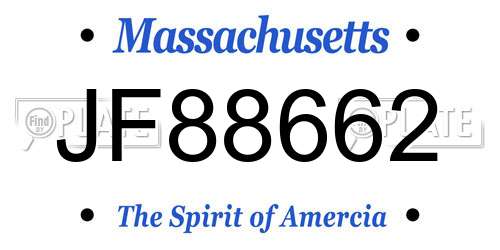 JF88662 Massachusetts License Plate