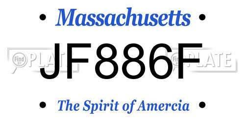 JF886F Massachusetts License Plate