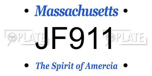 JF911 Massachusetts License Plate
