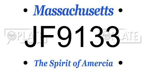 JF9133 Massachusetts License Plate