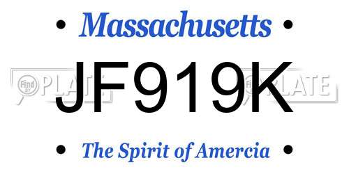 JF919K Massachusetts License Plate