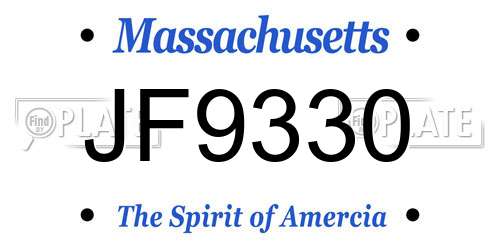 JF9330 Massachusetts License Plate