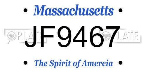 JF9467 Massachusetts License Plate