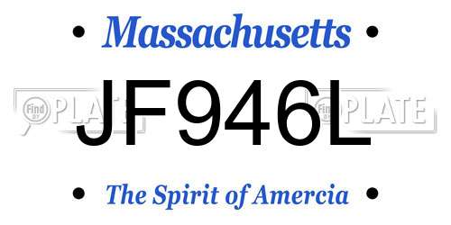 JF946L Massachusetts License Plate