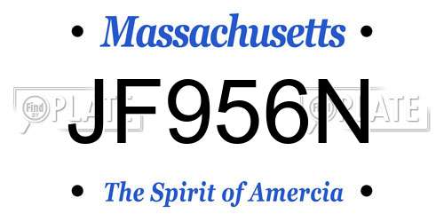 JF956N Massachusetts License Plate
