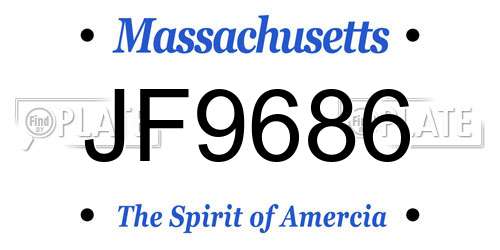 JF9686 Massachusetts License Plate