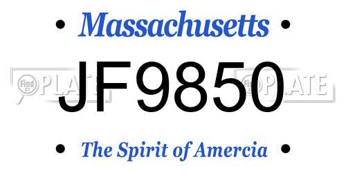 JF9850 Massachusetts License Plate