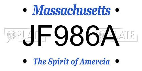 JF986A Massachusetts License Plate