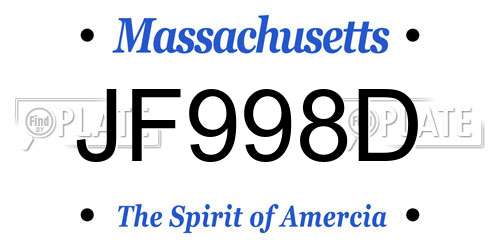 JF998D Massachusetts License Plate