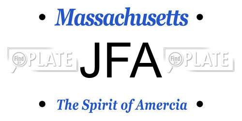 JFA Massachusetts License Plate