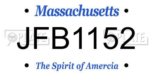 JFB1152 Massachusetts License Plate