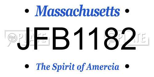 JFB1182 Massachusetts License Plate