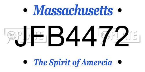 JFB4472 Massachusetts License Plate