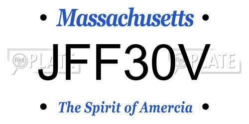 JFF30V Massachusetts License Plate