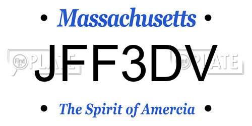 JFF3DV Massachusetts License Plate