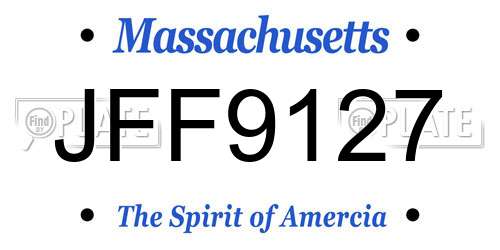 JFF9127 Massachusetts License Plate