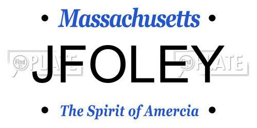 JFOLEY Massachusetts License Plate