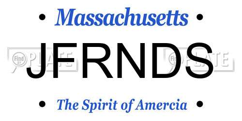 JFRNDS Massachusetts License Plate