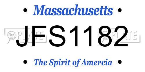JFS1182 Massachusetts License Plate