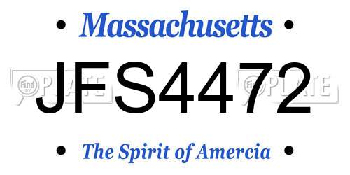 JFS4472 Massachusetts License Plate