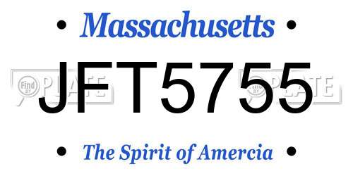 JFT5755 Massachusetts License Plate