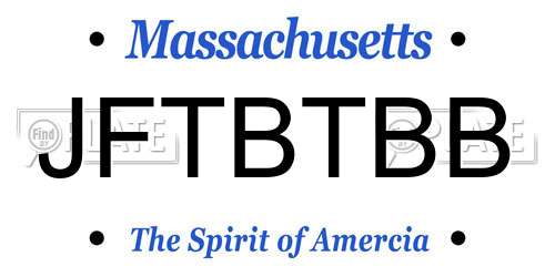 JFTBTBB Massachusetts License Plate