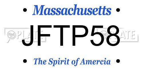 JFTP58 Massachusetts License Plate