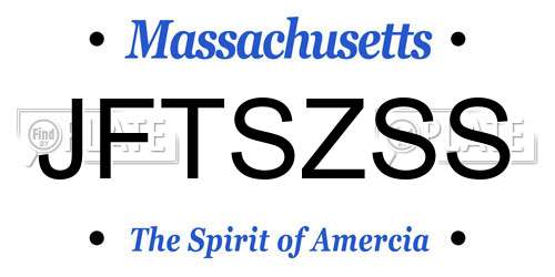 JFTSZSS Massachusetts License Plate