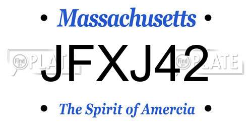 JFXJ42 Massachusetts License Plate