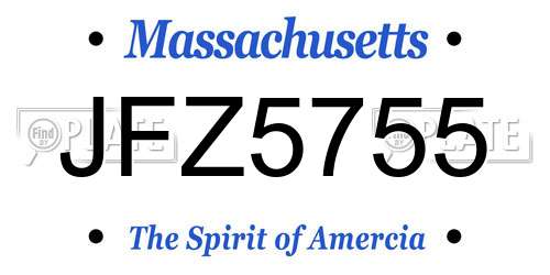 JFZ5755 Massachusetts License Plate