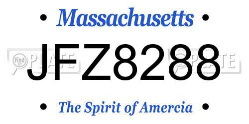 JFZ8288 Massachusetts License Plate