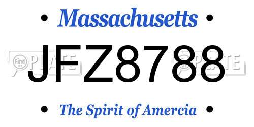 JFZ8788 Massachusetts License Plate