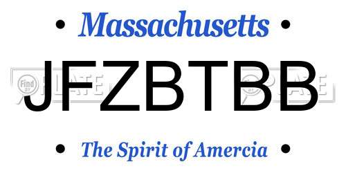 JFZBTBB Massachusetts License Plate