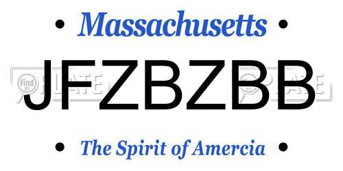 JFZBZBB Massachusetts License Plate