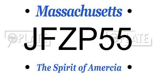 JFZP55 Massachusetts License Plate