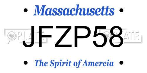 JFZP58 Massachusetts License Plate