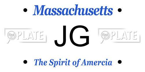 JG Massachusetts License Plate