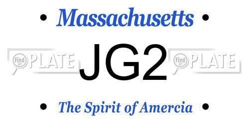 JG2 Massachusetts License Plate